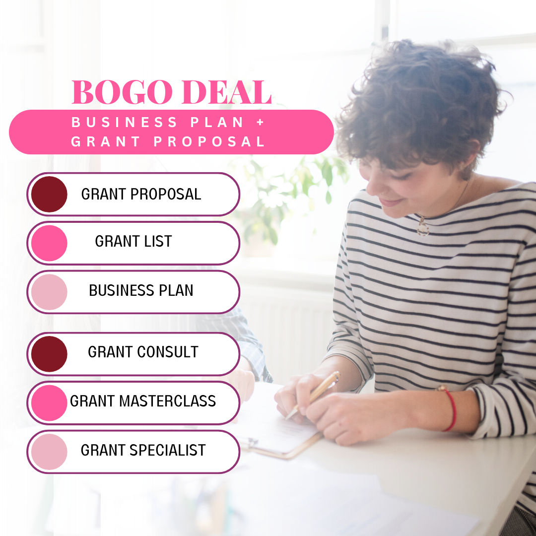 Grant Proposal + Business Plan BOGO Deal – Pink Print